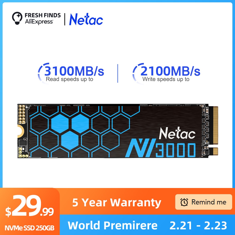 Netac M2 SSD NVMe 250gb 500gb 1tb 2tb SSD M.2 2280 P..